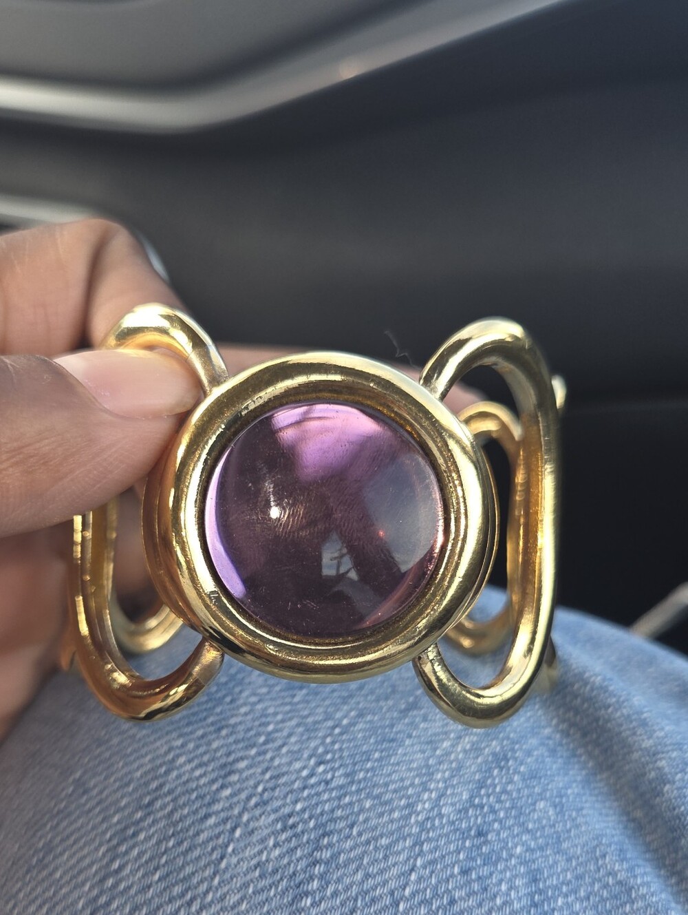 Vintage Yves Saint Laurent Robert Goossens Cuff Bangle Bracelet Gripoix Glass